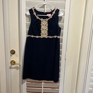 Navy and Gold Lilly Pulitzer Dress, Size 6